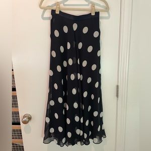Reserved - Navy Polka Dot Ann Taylor Petites Skirt
